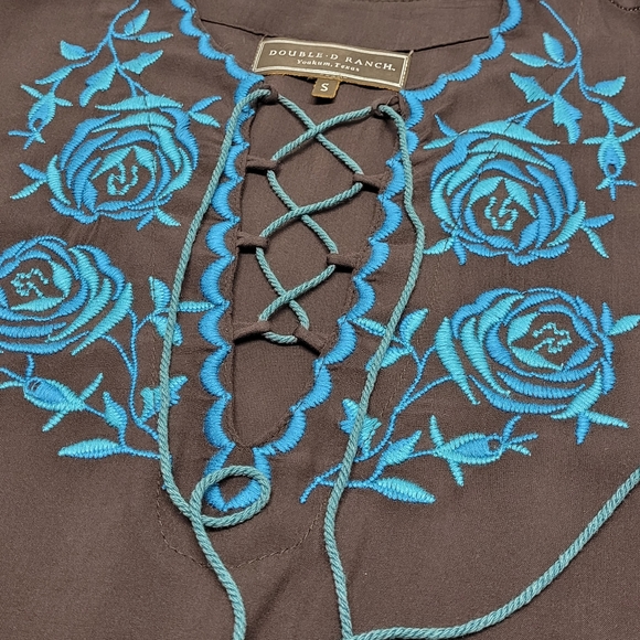 Double D Ranch Cactus Rose Boho Western Top Size Small - Picture 14 of 15